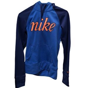 Nike hooded sweatshirt pullover long sleeve blue/orange NWOT Small